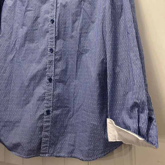 Guess Dean Men's Smart Slim Fit Stripes Button-Down Shirt Size‎ XL Blue White - Picture 4 of 5